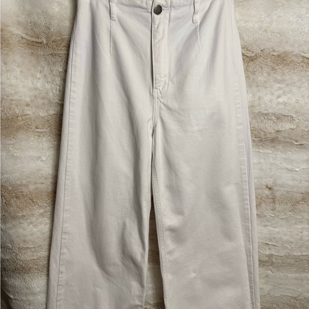Zara White Flare & Wide Leg Jeans